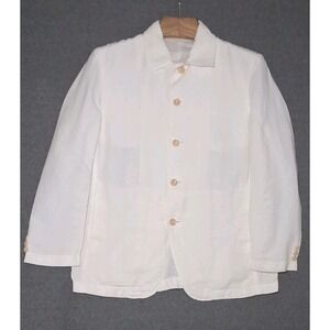 Intermezzo Linen Rayon Blend Blazer Jacket Women's Off White Size Medium